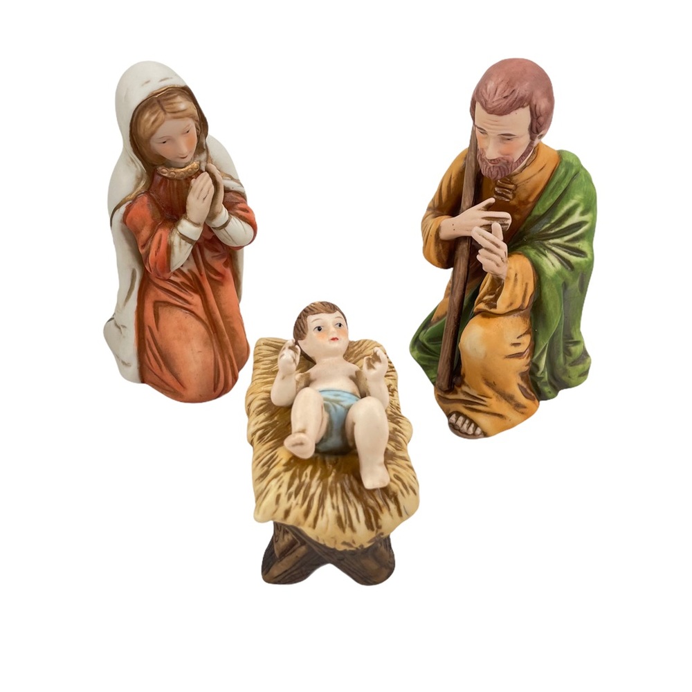 Nativity Set 3pc, Flambro Brand, Vintage